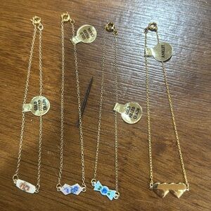 🆕 Gold filled chain ankle bracelets bundle of 4